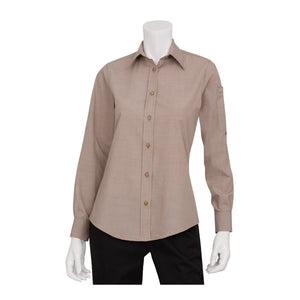 SLWCH002-ECR-2XL Chambray Shirt Women Ecru Globe Importers Adelaide Hospitality Supplies