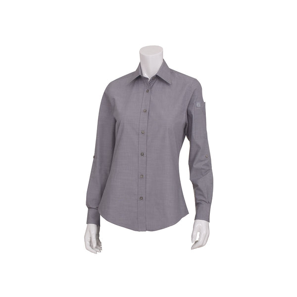 SLWCH002-GRY-2XL Chambray Shirt Women Grey Globe Importers Adelaide Hospitality Supplies