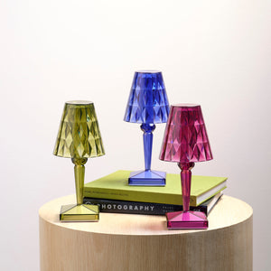 1000151 Tablekraft Ambience Crystal Cordless LED Table Lamp Green 120x260mm Globe Importers Adelaide Hospitality Supplies