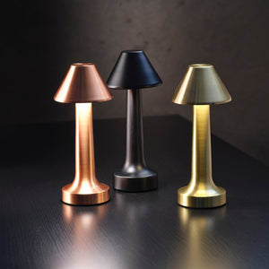 1000102 Tablekraft Helena Cordless LED Table Lamp Oxide Black 97x220mm Globe Importers Adelaide Hospitality Supplies