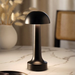 1000122 Tablekraft Ambience Thea Cordless LED Table Lamp Oxide Black 90x210mm Globe Importers Adelaide Hospitality Supplies